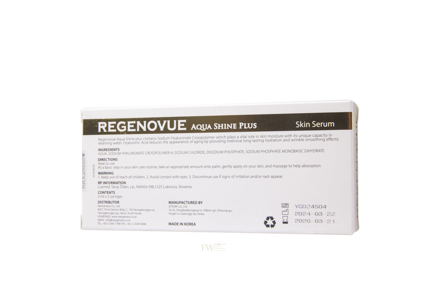 Regenovue Aqua Shine Plus 3 x 3ml