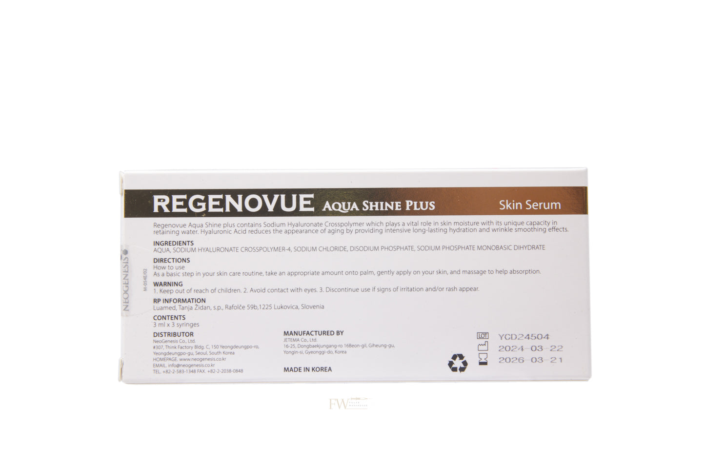 Regenovue Aqua Shine Plus 3 x 3ml