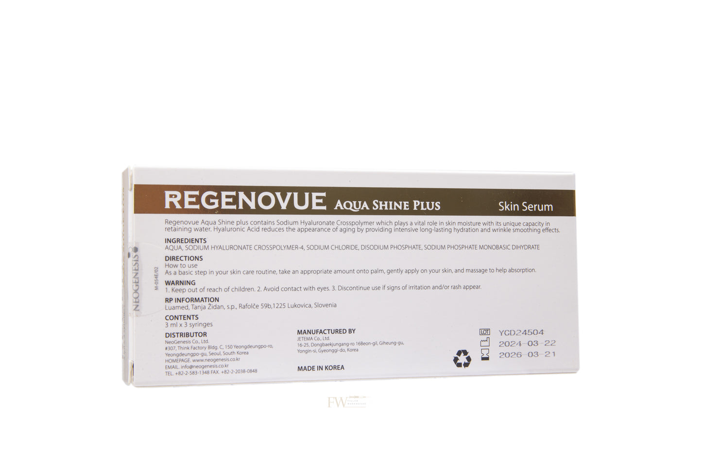 Regenovue Aqua Shine Plus 3 x 3ml