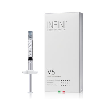 INFINI V5 contour stimulator with packaging on a white background