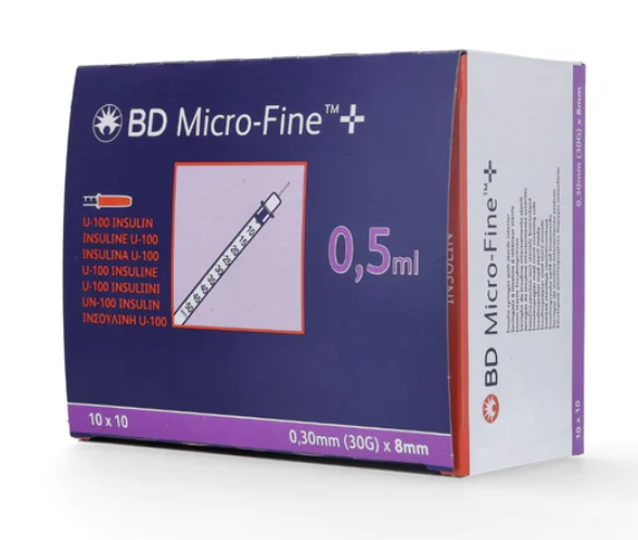 BD Micro Fine Plus 0.5ml 30G 8mm x 10 Needles